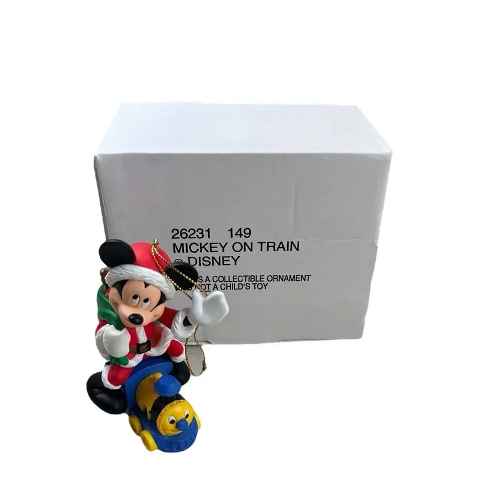 Grolier Disney Christmas Magic Ornament Mickey Mouse on Train 26231 149